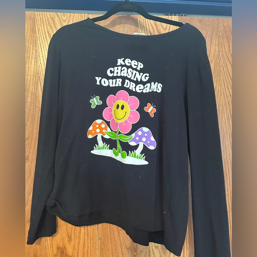 Black Graphic Long Sleeve Shirt